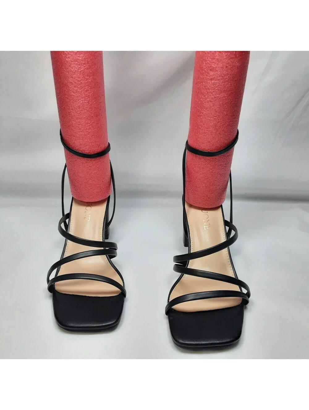 LACUONE - Strappy Heels - Women - Block - Square Toe - Size 6
